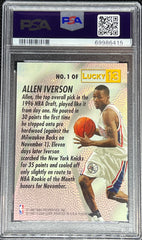 1996 Fleer Lucky 13 Basketball, Allen Iverson, #1, PSA 9