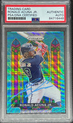 2021 Panini Prizm Baseball, Stained Glass Auto, Ronald Acuna, Jr., #SG-4, PSA Authentic