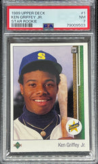 1989 Upper Deck Baseball, Star Rookie, Ken Griffey, Jr., #1, PSA 7