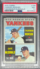 1970 Topps Baseball, Yankees Rookies, Thurman Munson / Dave McDonald, #189, PSA 7.5