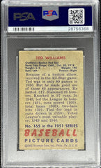 1951 Bowman Baseball, Ted Williams, #165, PSA 2