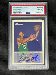 2009 Bowman '48 Basketball, Auto, Bill Russell, #48ABR, PSA 8