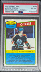 1980 O-Pee-Chee Hockey, Oilers Scoring Leaders, Wayne Gretzky, #182, PSA 6