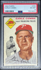 1954 Topps Baseball, Earle Combs, #183, PSA 6