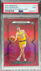 2021 Obsidian Basketball, Electric Etch Red Flood, Austin Reaves, #170, PSA 9