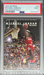 1992 Skybox Basketball, USA Basketball, Michael Jordan, #38, PSA 9