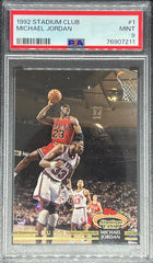 1992 Stadium Club Basketball, Michael Jordan, #1, PSA 9