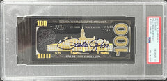 Novelty Currency, Autographed $100 Black, Pete Rose, PSA/DNA Auto 10