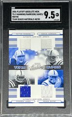 2006 Playoff Absolute Memorabilia Football, Team Quads Materials 48/50, Manning / Harrison / James / Wayne, #TQ-5, SGC 9.5