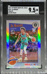 2019 Panini Hoops Premium Stock Basketball, Tribute Silver Prizm, Ja Morant, #297, SGC 9.5