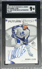 2020 Upper Deck SP Signature Edition Legends Hockey, All-Time Future Watch Auto 125/199, Wendel Clark, #372, SGC 9