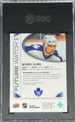 2020 Upper Deck SP Signature Edition Legends Hockey, All-Time Future Watch Auto 125/199, Wendel Clark, #372, SGC 9