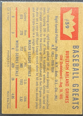 1960 Fleer Baseball, Burleigh Grimes, #59