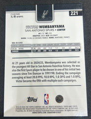 2025 Topps Chrome Victor Wembanyama Silver Refractor