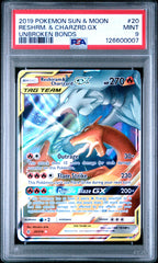 2019 Pokemon Sun & Moon Unbroken Bonds Reshrm. & Charzrd.Gx Unbroken Bonds PSA 9 #20
