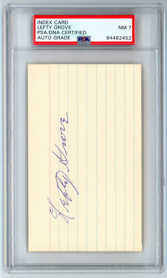 Lefty Grove Autograph on Index Card PSA/DNA Certified AUTO PSA 7 NM