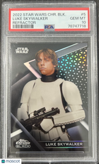 2022 Topps Chrome Black Star Wars Luke Skywalker #5 PSA 10