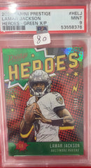 2020 Panini Prestige Heroes Lamar Jackson Heroes-green X/p PSA 9 #HELJ