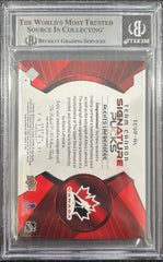 2023 Upper Deck Trilogy Team Canada Signature Pucks Retro Logo 1 Alexis Lafreniere #TCSPAL BGS 8.5