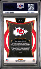 2024 Panini Select Xavier Worthy #32 Red & Yellow Shock PSA 10