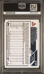 2023 Topps Chrome Rookie Autograph Nolan Gorman #RANGO Aqua Wave Ref 070/199 PSA 9