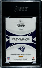 2019 Panini Immaculate Collection Jared Goff #ITJ-8 Triple Jerseys Platinum SGC 9.5