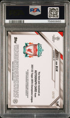 2021 Topps Chrome UEFA Champions League Chrome Autographs Virgil Van Dijk #VD CHR. Auto Neon Green Refractor PSA 10