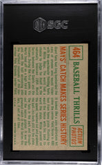 1959 Topps Mays' Catch #464 Baseball Thrills SGC 5