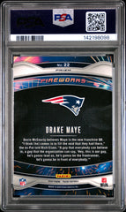 2024 Panini Prizm Fireworks Drake Maye #22 Green PSA 10