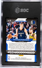 2020 Panini Prizm Kristaps Porzingis #18 Green Shimmer SGC 9.5