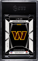 2024 Panini Obsidian Jayden Daniels #TS-JDS Trifecta Mat. Blue SGC 8