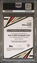 2022 Bowman's Best University Best Of 2022 Autographs Caleb Williams #BACW '22 Gold Refractor PSA 9 Auto 10