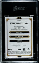 2022 Topps Triple Threads Trout Griffey JR. Mays #RCC-MGT Relic Combo Emerald SGC 9.5