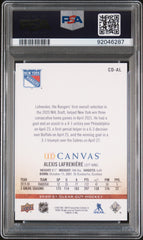 2020 Upper Deck Clear Cut Canvas Debut Alexis Lafreniere #CDAL PSA 10