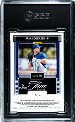2022 Panini Three & Two Max Scherzer #LS-MS Legendary Sigs. Emerald SGC 9.5 Auto 10