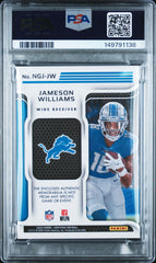 2022 Panini Certified New Generation Jerseys Jameson Williams #NGJJW NW. Gnrtn. Jsy Mir. BLK. 1/1 PSA 8
