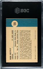 1961 Fleer Bob Pettit #59 Goes Up For A Shot SGC 6