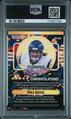 2024 Leaf Vivid Glowing Review Autographs Puka Nacua #GRPN1 PSA 9