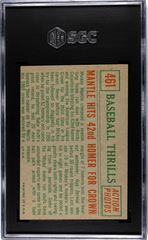 1959 Topps Mantle Hits 42nd HR #461 Baseball Thrills SGC 4.5
