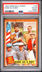 1962 Venezuela Topps Babe Ruth As A Boy PSA 4(MC) #135