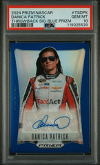 2024 Prizm Nascar Throwback Signatures Danica Patrick  Sig-blue Prizm PSA 10