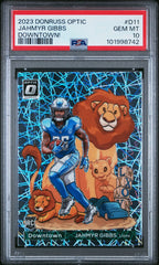 2023 Panini Donruss Optic Downtown #D11 Jahmyr Gibbs PSA 10