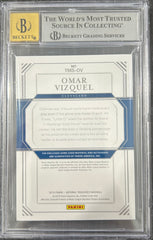 2019 Panini National Treasures Treasured Material Signatures 25 EXCH Omar Vizquel #16 /25 BGS 6 Auto 10