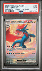 2025 Pokemon Jtg En-Journey Together Salamence Ex Special Illustration Rare PSA 9 #187