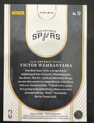 2024 2023-24 Panini Select Prizm Victor Wembanyama #13 Neon Icon RC