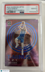 2022 Panini Donruss Optic T-Minus 3...2...1... Luka Doncic #7 3,2,1 Purple PSA 10
