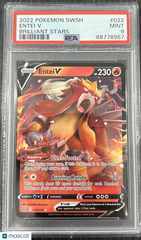 2022 Pokemon Sword & Shield Brilliant Stars Entei V #022 Brilliant Stars PSA 9
