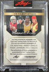 2024 Leaf Ultimate Sports Joe Montana Magic Johnson Hulk Hogan Mario Lemieux #FS-5 Autograph 1/2