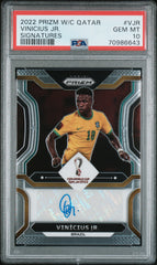 2022 Panini Prizm World Cup Qatar Signatures Vinicius Jr. Signatures PSA 10 #VJR