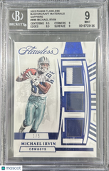 2022 Panini Flawless Mastercraft Materials Sapphire Michael Irvin #MMI BGS 9